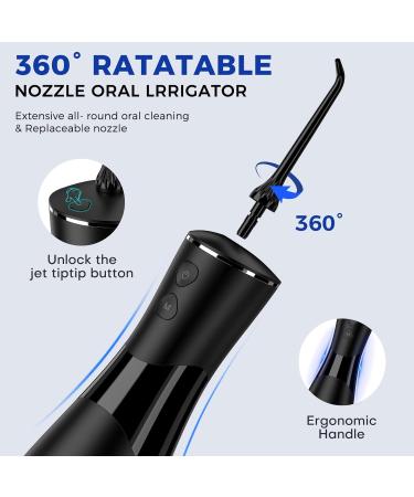 350ML Cordless Water Flosser - Rechargeable Oral Irrigator with 7 Jet Tips & 5 Pressure Modes for Teeth Cleaning | Ideal for Home & Travel (Black & Gray - Buy Online on GoSupps.com