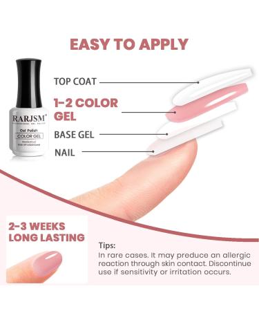 RARJSM Nude Gel Polish - Sheer Rose Pink 15ml for French Manicure | LED UV Soak Off Nail Art at Home - Buy Online on GoSupps.com