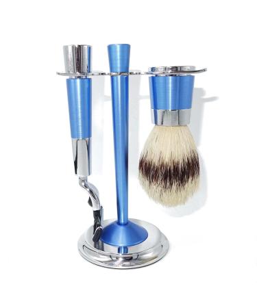 HRTC men's rasier brushes fashionable aluminum make-up-beard-shaving gift gift classic Safey rasier blade handle holder Bowl 10x15cm Silver