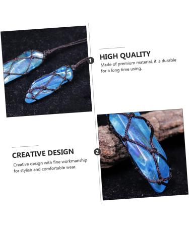 Housoutil Decorative Necklace 1pc Woven Mesh Pendant Handmade Necklaces Crystal Rough Stone Neck Chain - Buy Online on GoSupps.com