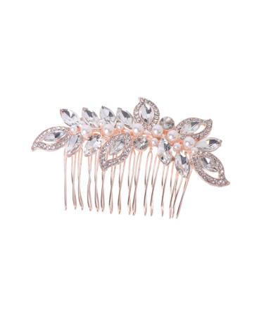 FRCOLOR 1PC Pearl Hair Comb Hair Comb pin women crystal Hair Comb Clips Wedding Headpieces bling hair Tiara diamond Hair Comb bridal headpiece Wedding Hair Comb fine bride hair accessories