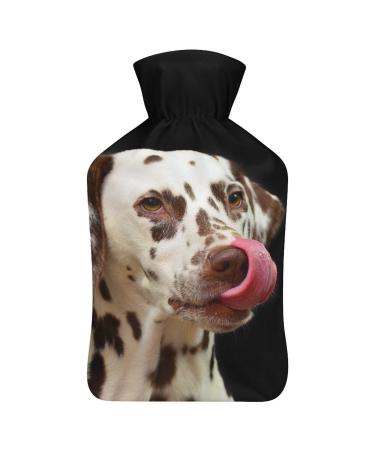 Dalmatian Dog Hot Water Bottle With Cover Plush Bed Bottle Hand Warmer For Adults And Children 26.5X15.3cm