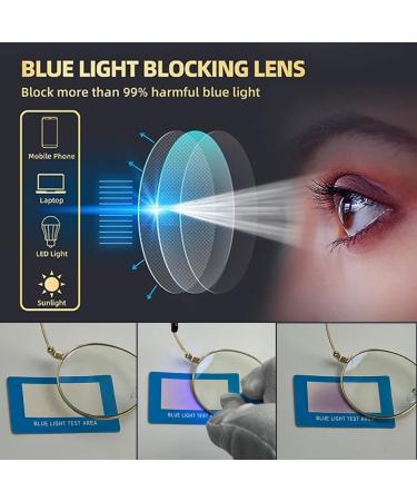 Buy Musivon Blue Light Filter Glasses | Stylish Round Gold Metal Frame | Unisex Computer Glasses Without Prescription - Buy Online on GoSupps.com