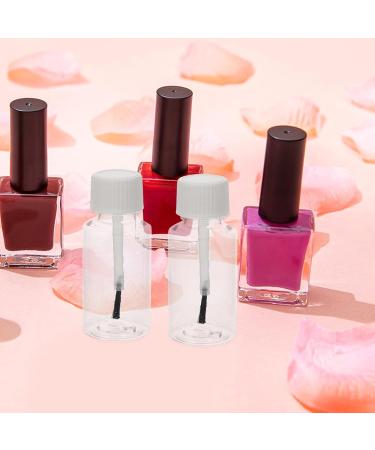 Lot de 20 Flacons Ongles Transparents Rechargeables en Plastique PET 20 Ml avec Bouchon Pinceau Blanc Flacons Vides pour Huile de Cuticules et Vernis pour Nail Art et Voyage - Buy Online on GoSupps.com