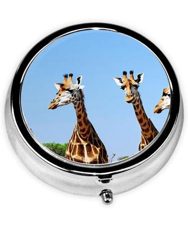 Colorful Giraffe Mini Round Pill Box - 3 Compartment Portable Organizer for Travel & Home - Buy Online on GoSupps.com