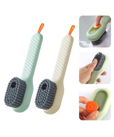 Shoe Brush Shoes Scrubbing Cleaning Brush Cleaning Boot Brush with Liquid Box Clothing Brush Cleaning Tool Multifunctional Cleaning Laundry Brush 2 Pcs