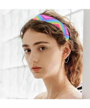 QYLPZ 4 Pieces Rainbow Headbands Girls Non Slip Headbands Adjustable Girls Stretchy Headbands for Teens Kids Party Favors Gift Cute Hair Accessories - Buy Online on GoSupps.com