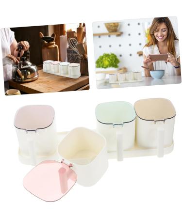 Zerodeko Seasoning Jar 1 Set Combination Seasoning Box Simple Spoon Cover Kitchen Pots 31.5x8.5cm White - Buy Online on GoSupps.com