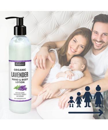 Organic Lavender Lotion for Hands Face & Body - Paraben Free Shea Butter & Vitamin E - Natural Skin Care for Adults Kids & Babies - 8 oz - Buy Online on GoSupps.com