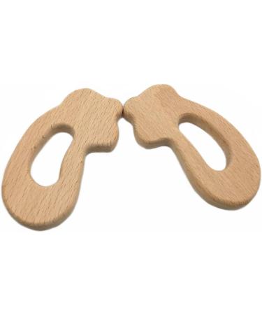 Wendysun 3pcs Cartoon Wood Teether - Natural Animal Eggplant Shape Teething Toy - Buy Online on GoSupps.com