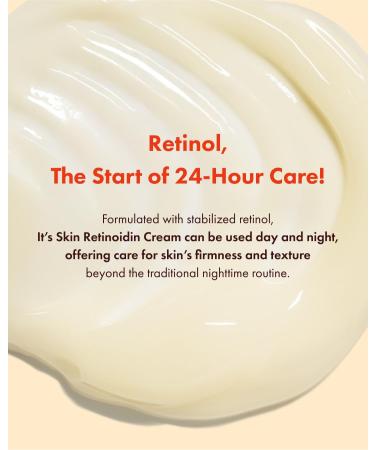 It'S SKIN Retinoidin Cream - Retinol Anti Aging Face Moisturizer - Smooth Wrinkles & Fine Lines - Firming & Moisturizing with Adenosine Hyluronic Acid Peptides Niacinamide and Ceramide 3.38 oz. - Buy Online on GoSupps.com