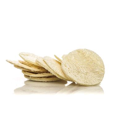 | Natural Loofah Discs | Pack of 5 discs | For shower / Bath | Exfoliating scrubbing sponges | Natural face and body scrubber | Reusable make up remover