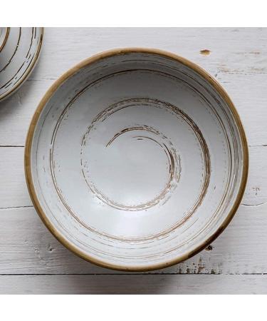White Home Pasta Bowl 8.7in Large Ceramic Brown Edge Bowl Hotel Tableware Soup Bowl After-Dinner Fruit Salad Bowl for Catering and Home Kitchenware 22.3*12.5*7CM White - Buy Online on GoSupps.com