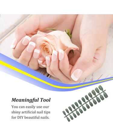 dijiusidy Women Glitter False Nails Frosted Artificial Press On Manicure Tools Polished Wearable Ultrathin Full Cover Patch Light Blue - Buy Online on GoSupps.com