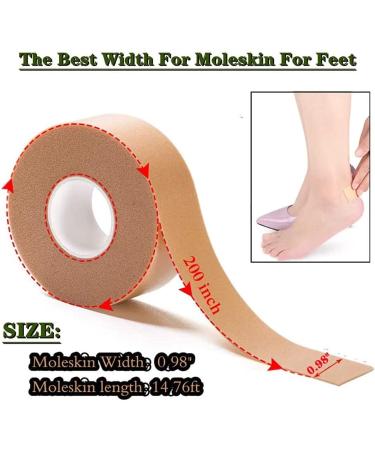 Moleskin Padding Adhesive Tape - 2 Rolls for Shoes, Toes, and Blisters Prevention - Buy Online on GoSupps.com