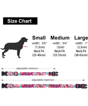 Buy Mercano Adjustable Dog Collar - Soft Nylon Comfort & Durable Pattern for Small to Medium Dogs & Cats (L Colorful Flowers) - Buy Online on GoSupps.com