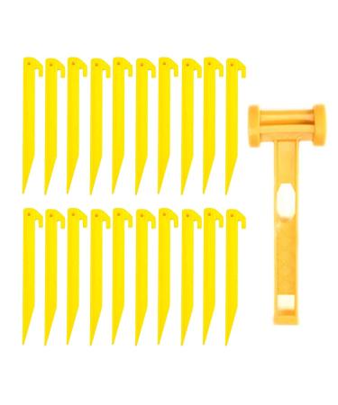 Tent Stakes for Sand Plastic Tent Stakes Heavy Duty Lighter and Safer Than Tent Stake Metal 9 Inch Yellow Tent Stakes for Sand/Sand Stakes for Beach (24 Pack)