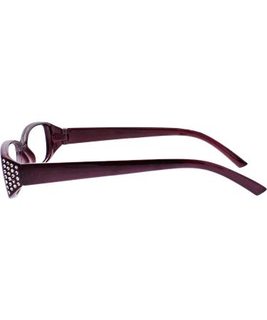 Designer Black & Purple Diamond Style Reading Glasses for Women - UVR093P +2.50 Diopters - Buy Online on GoSupps.com