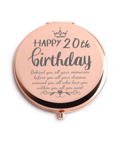 Gift for 20 Year Old Female Pink Handheld Portable Magnifying Travel Compact Makeup Mirror 20th Birthday Decorations Gifts for Women 20th Birthday Gifts for Daughter Niece 20 Year Old Gifts - Buy Online on GoSupps.com