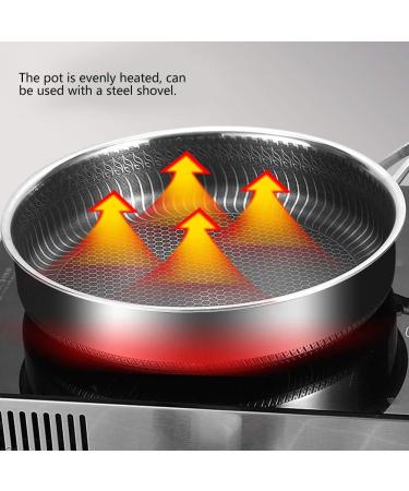 KANWANN Household Frying Pan 28cm 304 Stainless Steel Egg Cooking Frying Pan Pot Kitchen Utensils As the Picture Shows - Buy Online on GoSupps.com