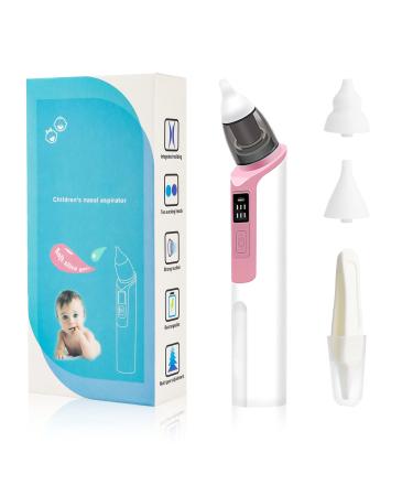 Nasal Aspirator for Baby  Rechargeable Nose Sucker for Baby  Electric Baby Nose Suction and Nose Cleaner with 2 Size of Nozzles 1 Clip for Newborns and Toddlers  Adjustable 6 Levels of Suction(Pink)