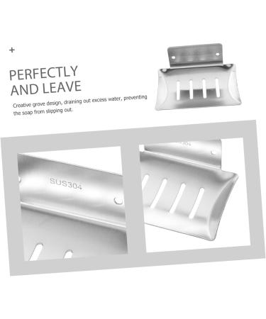 Ciieeo Bathroom Soap Holder Soap Dish Holder Shower Soap Holder Soap Dish with Drain Vacuum Soap Dish Draining Soap Hanging Soap Holder Shower Soap Dish Wall-mounted Xiaozaowang Silver 12.6x8.4x3cm - Buy Online on GoSupps.com