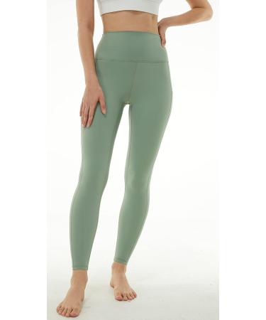 Joy2fitt High Waist Tummy Control Yoga Pants | Non-See Through Compression Leggings - Light Green, XL - Buy Online on GoSupps.com