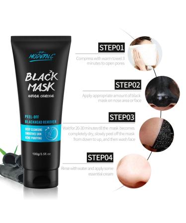 Effective Blackhead Remover Mask - Peel Off Black Mask with Bamboo Charcoal | Skin Cleansing & Acne Treatment - Buy Online on GoSupps.com