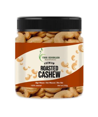 THE EDIBLES Roasted Brownish and Crispy Whole Cashew Nuts Kaju 250g_Packing May Vary