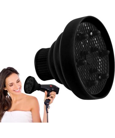 Nxbuynef Hair Dryer Attachment - Foldable Silicone Hair Dryer Nozzle Heat Resistant Soft Blow Dryer Accessory Multifunctional Hair Styling Supplies for Girls black - Buy Online on GoSupps.com