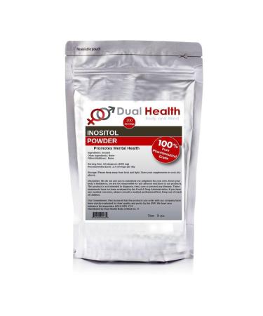Dual Health Body & Mind Inositol Powder (8 oz) Pure Vitamin B8 Antioxidants Bulk Supplements 1000mg per Serving