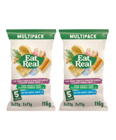 Variety Crisps Bundle Consisting of Eat Real Hummus Chips Lentil Chips Quinoa Chips 5 Bags 116g (2 Pack) - Buy Online on GoSupps.com