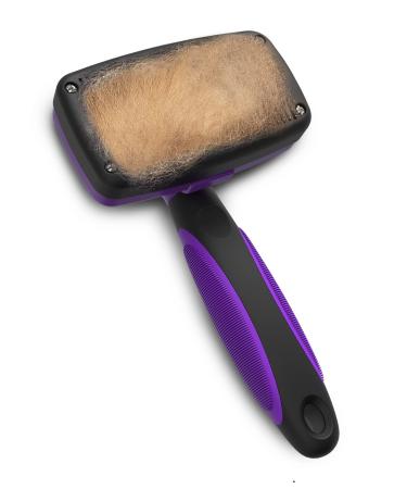 Pet Slicker Brush - Dog & Cat Brush for Shedding & Grooming - Dematting & Detangling Self-Cleaning Brushes for Dogs Cats & Pets