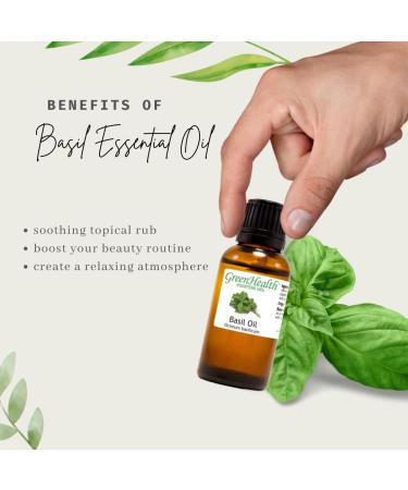 Basil Essential Oil 1/6 fl oz (5 ml) Glass Bottle 100% Pure Essential Oil - Buy Online on GoSupps.com