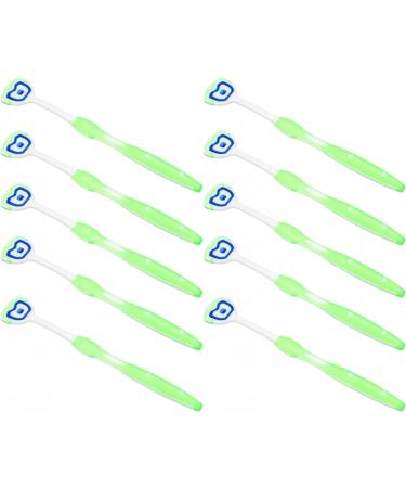 10 Pack Tongue Brush Scrapers - Safe Silicone Tongue Cleaners for Flexible Control | Eco-Friendly Green - Buy Online on GoSupps.com