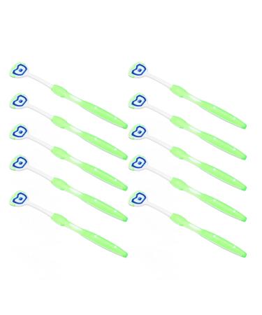 10 Pack Tongue Scrapers - Ergonomic Silicone Tongue Cleaners for Fresh Breath | Green - Buy Online on GoSupps.com