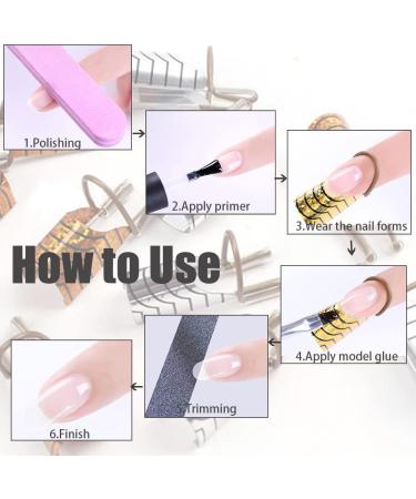 10 PCS Nail Forms Aluminum Nail Art Forms Tips Reusable Nail Extension Guide Protector Nail Accessories Manicure Tool for Acrylic UV Gel French Nail Art Salon Home Use - Buy Online on GoSupps.com