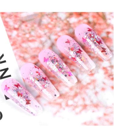 Kalolary 3D Butterfly Nail Art Glitter Sequins - Colorful Holographic Foil Debris for Women's Nail Decoration - Buy Online on GoSupps.com
