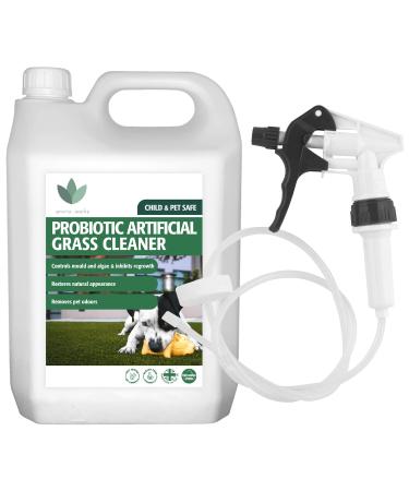 Enviro Works - Artificial Grass Cleaner - 5 Litre - Probiotic Formula - Pet Urine Odour Remover - with Long Hose Trigger White