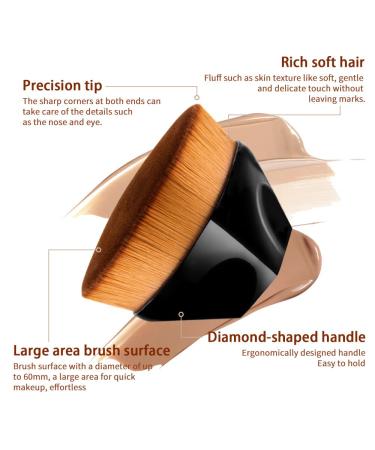 3 Pack Hexagon Kabuki Foundation Brushes for Liquid, Cream, and Powder Makeup - Includes Bonus Protective Case - Red, Pink, and Black - Buy Online on GoSupps.com
