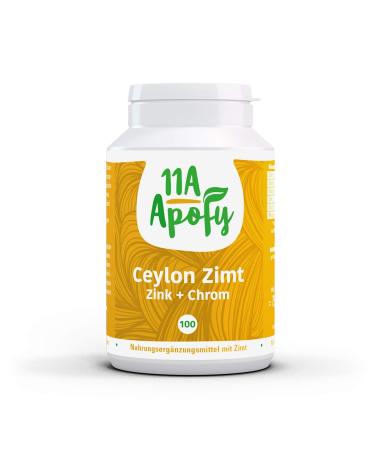 11A-Apofy | Ceylon cinnamon zinc + chromium | 1 500 mg cinnamon per daily dose | without magnesium stearates | 100 capsules