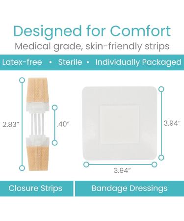 Buy ViveCare Emergency Wound Closure Device Kit 4 Pcs Adhesive Zip Stitch Sutures & Sterile Bandaids for Outdoors | Laceration Closure Without Stitches - Buy Online on GoSupps.com