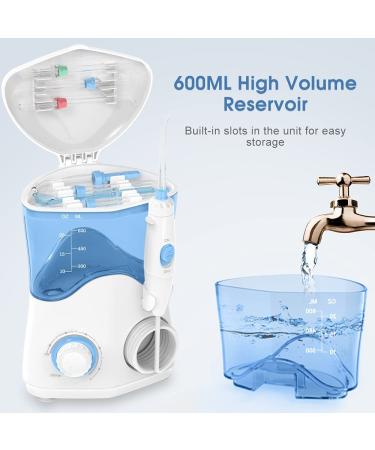 TUREWELL FC162 Water Dental Flosser - 10 Pressure Levels, 8 Tips, 600ML Irrigator for Teeth & Braces Care - Buy Online on GoSupps.com