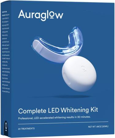 Auraglow LED Teeth Whitening Kit with Whitening Pen - Professional At-Home Teeth Whitening Solution - Buy Online on GoSupps.com