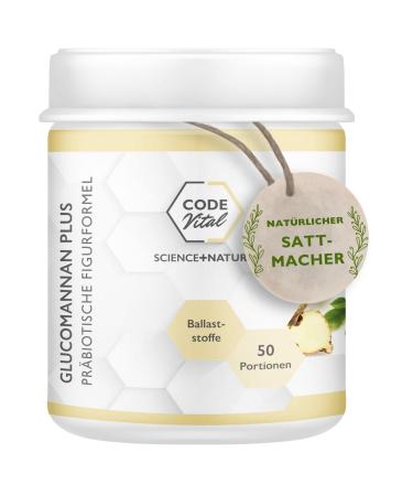 Code Vital Glucomannan plus saturation drink |Figure formula with prebiotics for the intestine and high saturation effect |High quality fiber mix |Made in Austria |50 portions 50 portions (1 Pack)