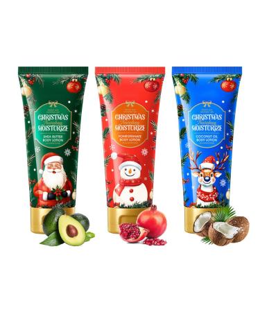 Wenrny 3 Pcs Winter Fruit Scents Body Lotion for Dry Skin Pomegranate Coconut Oil and Shea Butter Fragrance Body Care Cream for Moisturizing Soothing Nourishing and All Skin Types 3.53 Fl Oz/Pcs