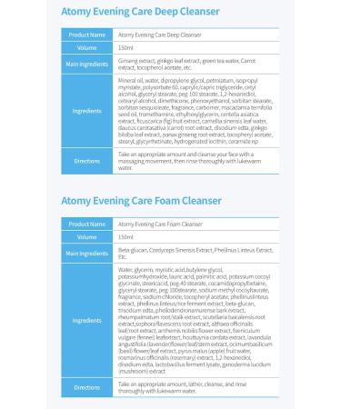 Atomy 4-Step Evening Care Skincare Set Deep Cleanser Foam Cleanser Peeling Gel Peel-Off Mask Daily Routine for Cleansing Exfoliating and Pore Care 150ml + 150ml + 120ml + 120ml - Buy Online on GoSupps.com