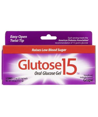 GLUTOSE 15 Oral Gel Grape Flavor 3/PKG