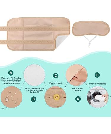Organic Castor Oil Pack Kit - Reusable Castor Oil Wrap for Liver & Neck Relaxation | Cotton Massage Belt Compress - Buy Online on GoSupps.com