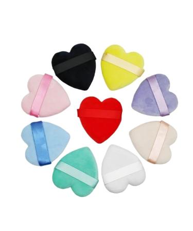 SBTRKT 2pcs/10pcs Triangle Heart Shape Velvet Powder Puff For Face Makeup Sponge Cosmetics Washable Lightweight Makeup Puff Tools (Color : 2pcs)